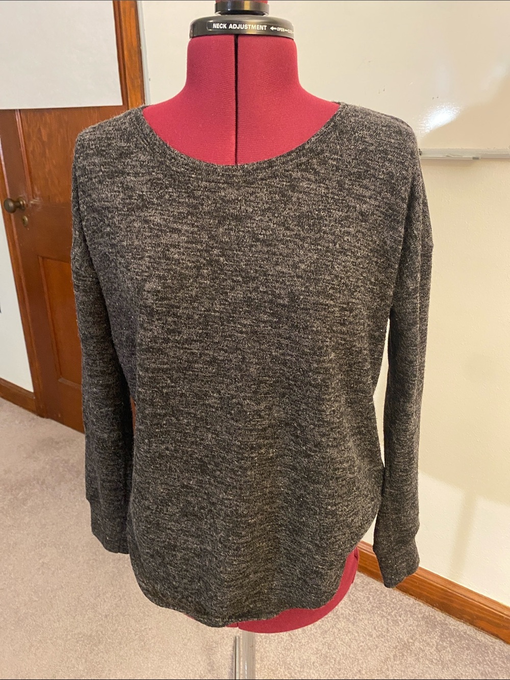 Roots Charcoal Crewneck Sweater - Women's Scoop Neck